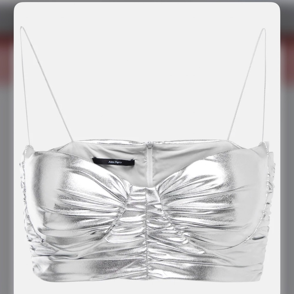 Bauer ruched metallic crop top